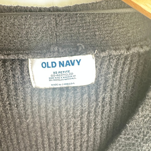 Old Navy Cardigan Black Knit Button‎ Front V Neck Long Sleeve Classic  XSP - Picture 3 of 9